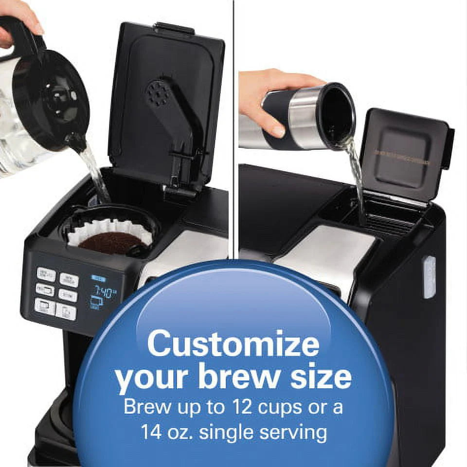 Black & Silver Single-Serve Coffee Maker Q49044
