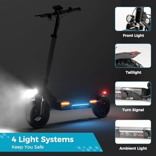 Electric Scooter with 1000W Motor, 28 MPH, 10" Pneumatic Tires, Foldable Handlebar W652937
