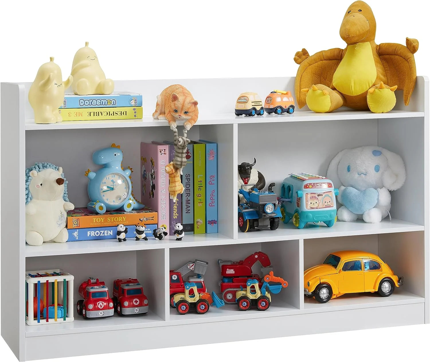 White 5-Section Wooden Bookshelf U564
