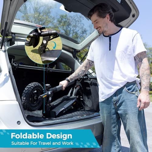 Electric Scooter with 1000W Motor, 28 MPH, 10" Pneumatic Tires, Foldable Handlebar W652937
