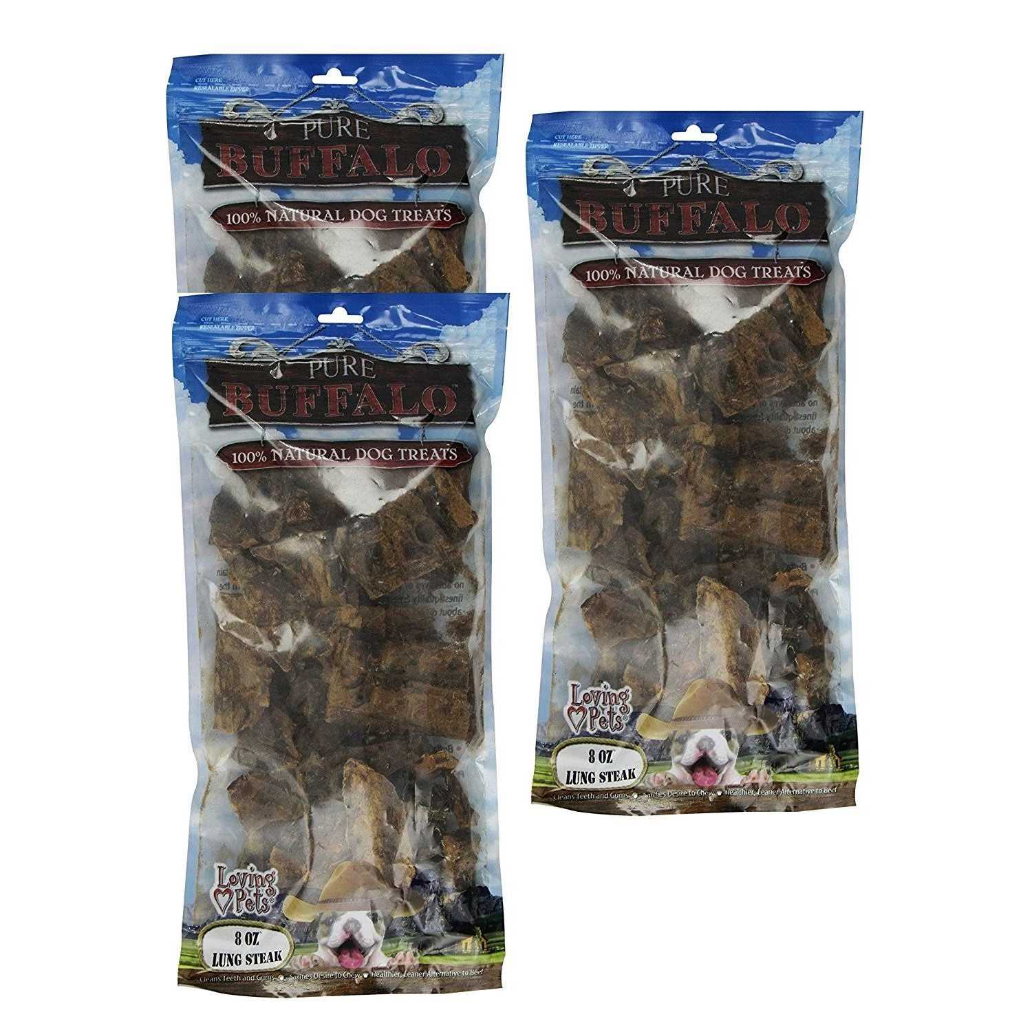 Pure Buffalo Lung Steaks Dog Treat Z741