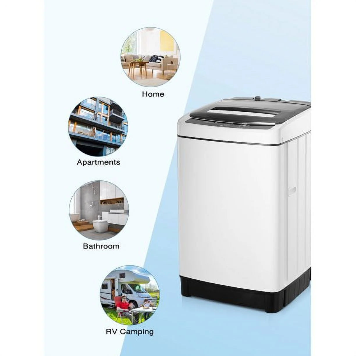 Compact 1.5 Cu.Ft Full Automatic Washer with Drain Pump, White Y68433