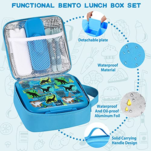 Bento Lunch Box with 8oz Soup Thermo, 5 Compartment, Thermo Food Jar and Lunch Bag W42694