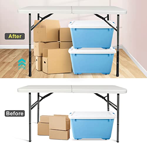 4 Pack Adjustable Metal Table Leg Extenders for Folding Tables, 3.6"/5.23"(7.8in) C71298