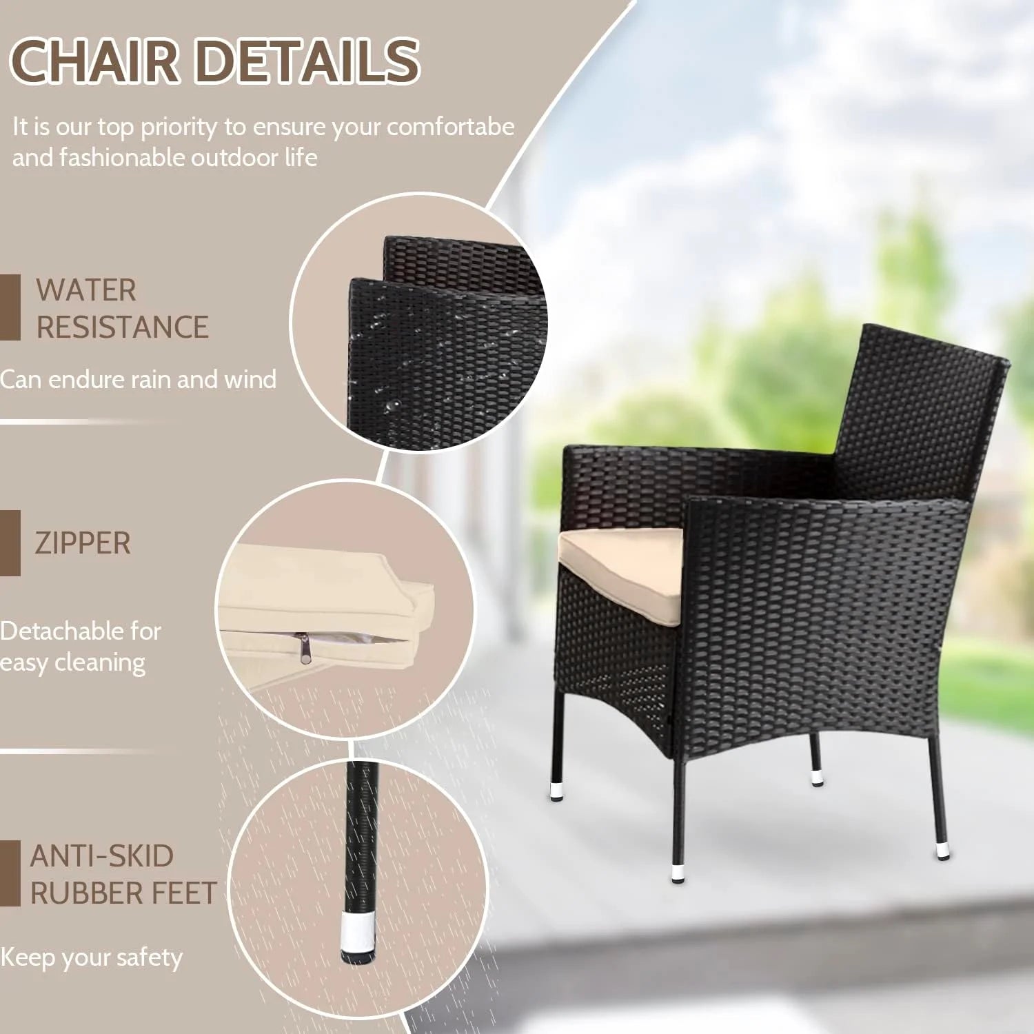 4 Piece Outdoor Rattan Wicker Sofa Set G39487