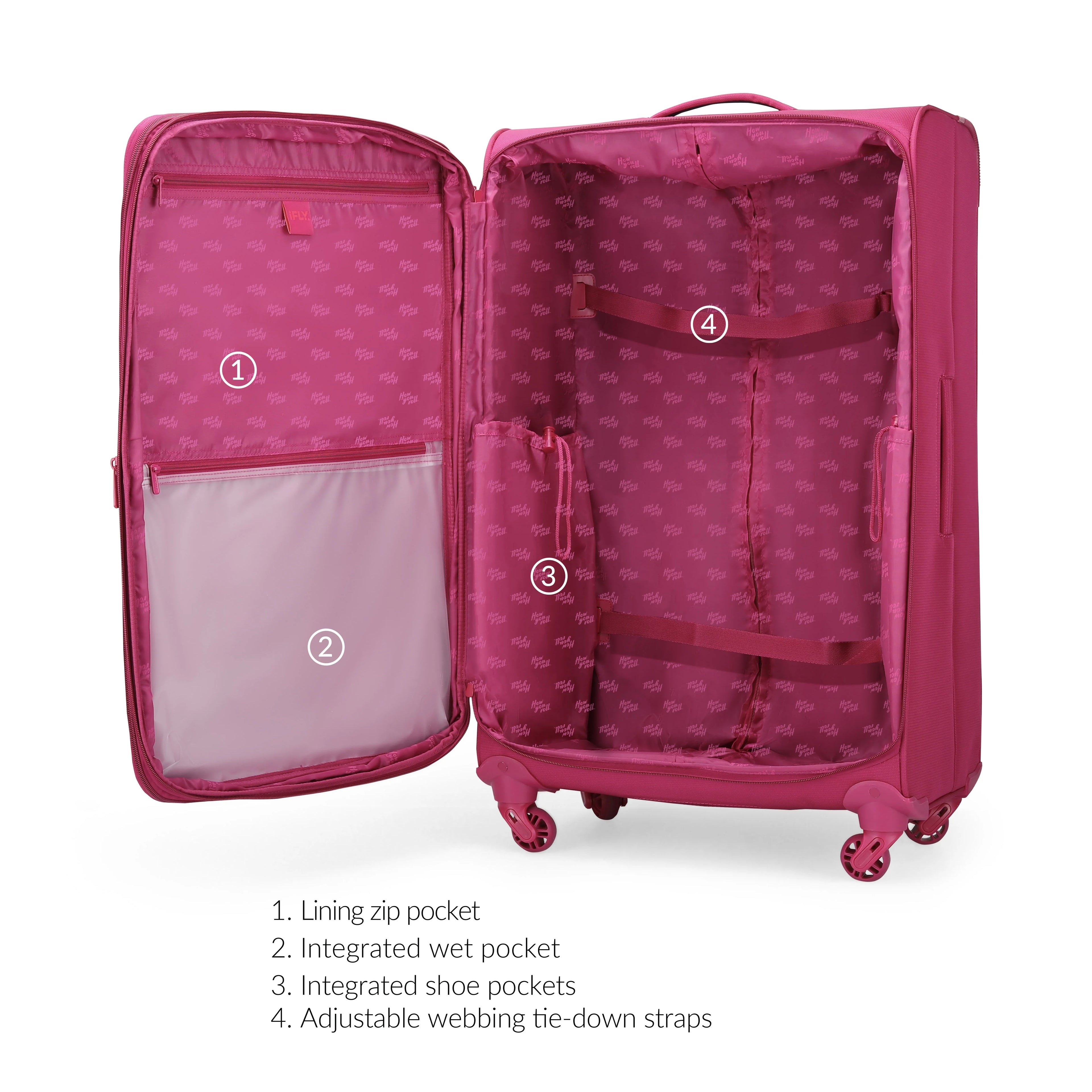 Fuchsia 20" Carry-on Luggage F72890