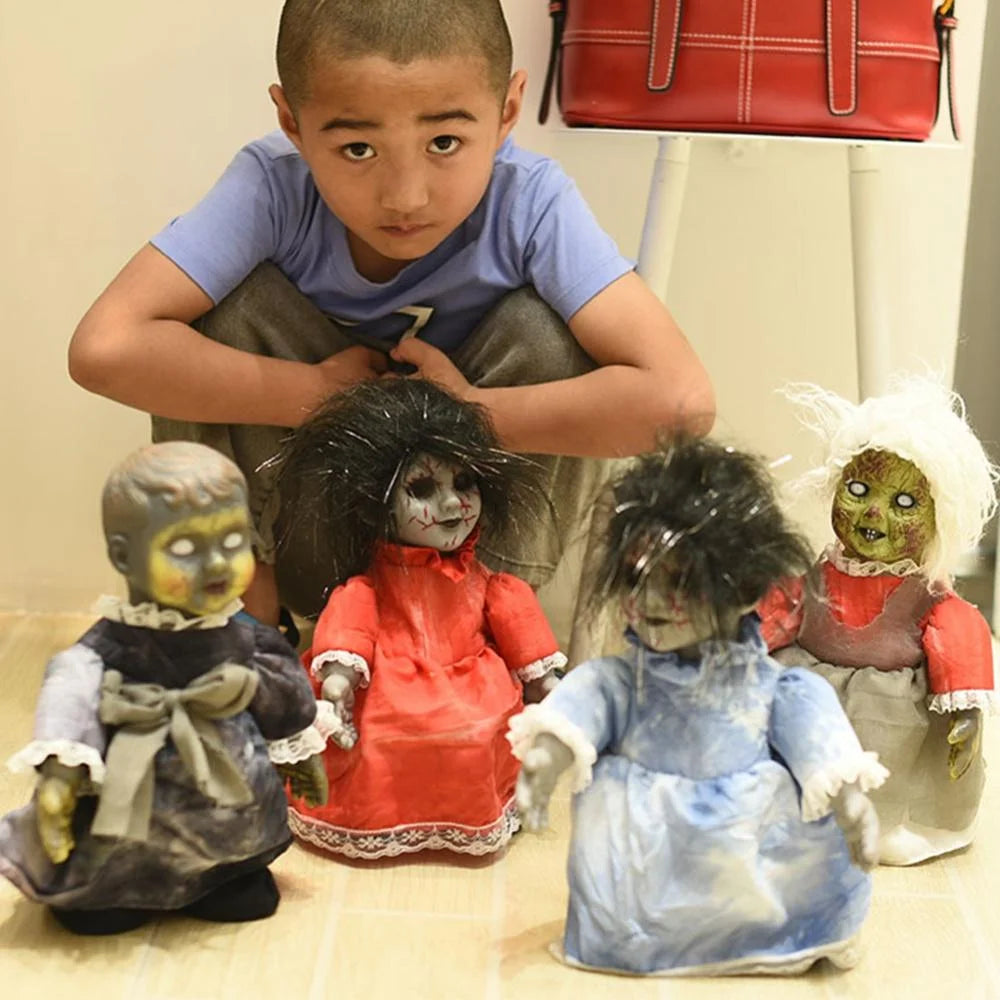 Scary Little Precious Doll with Sound Halloween Decoration X6541