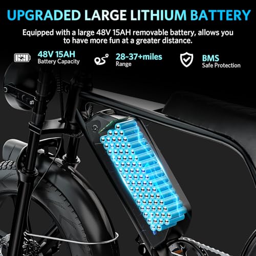 Electric Bike with 20" Fat Tire, 7-Speed Gear, Removable Battery D564991