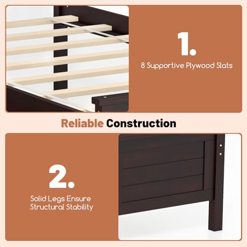 White Twin Size Bed Frame with 2 Drawers C4546