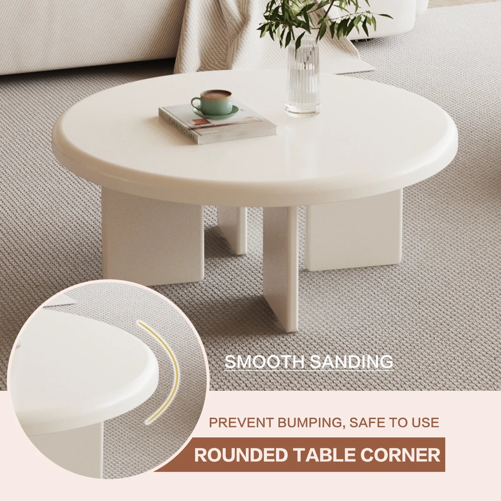 White Round Coffee Table I714593