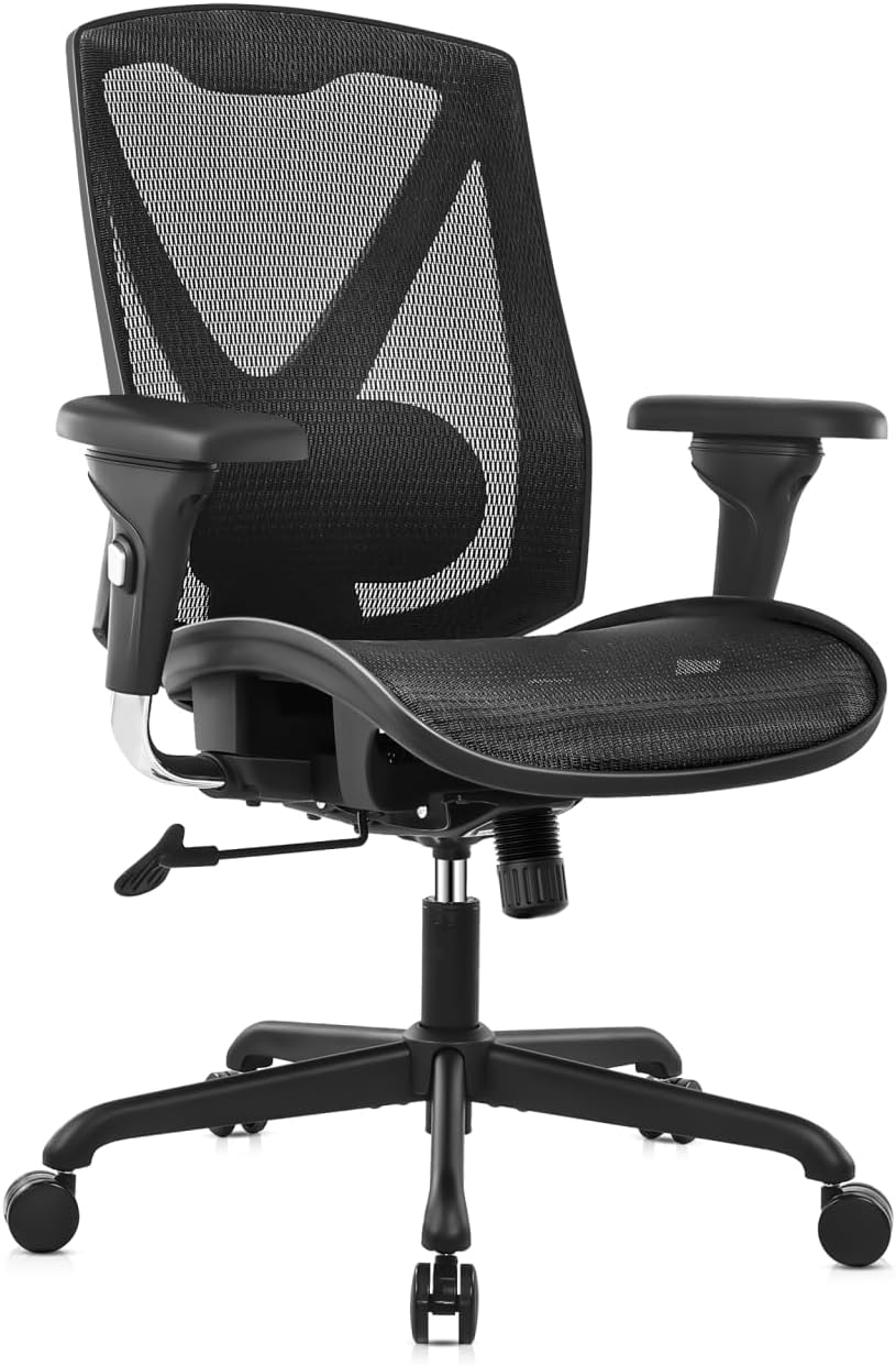 Executive Office Chair with Adjustable Lumbar Support and Swivel Mesh C602