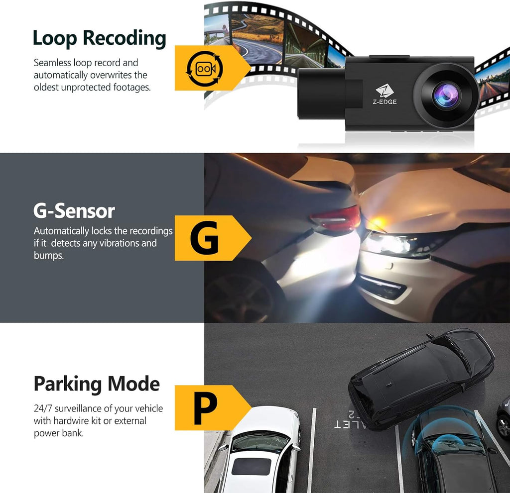 2K+1080P Dual Dash Cam with IR Night Vision W915
