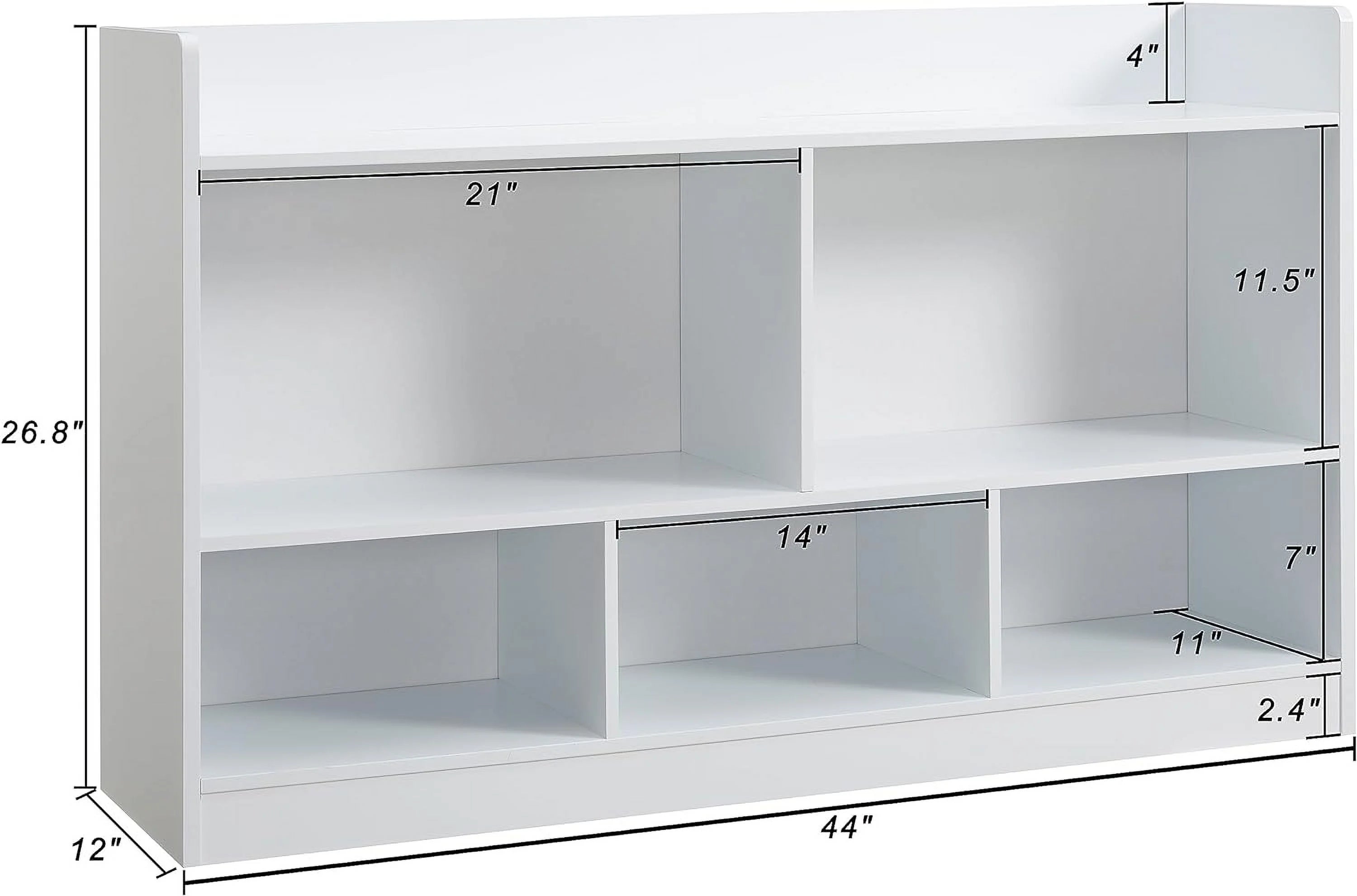 White 5-Section Wooden Bookshelf U564