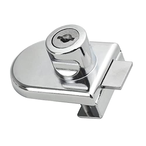 4Pack Zinc Alloy Double Glass Door Display Lock Cabinet Lock with 2 Alike Keys for 4.5-8mm Glass Door Q472