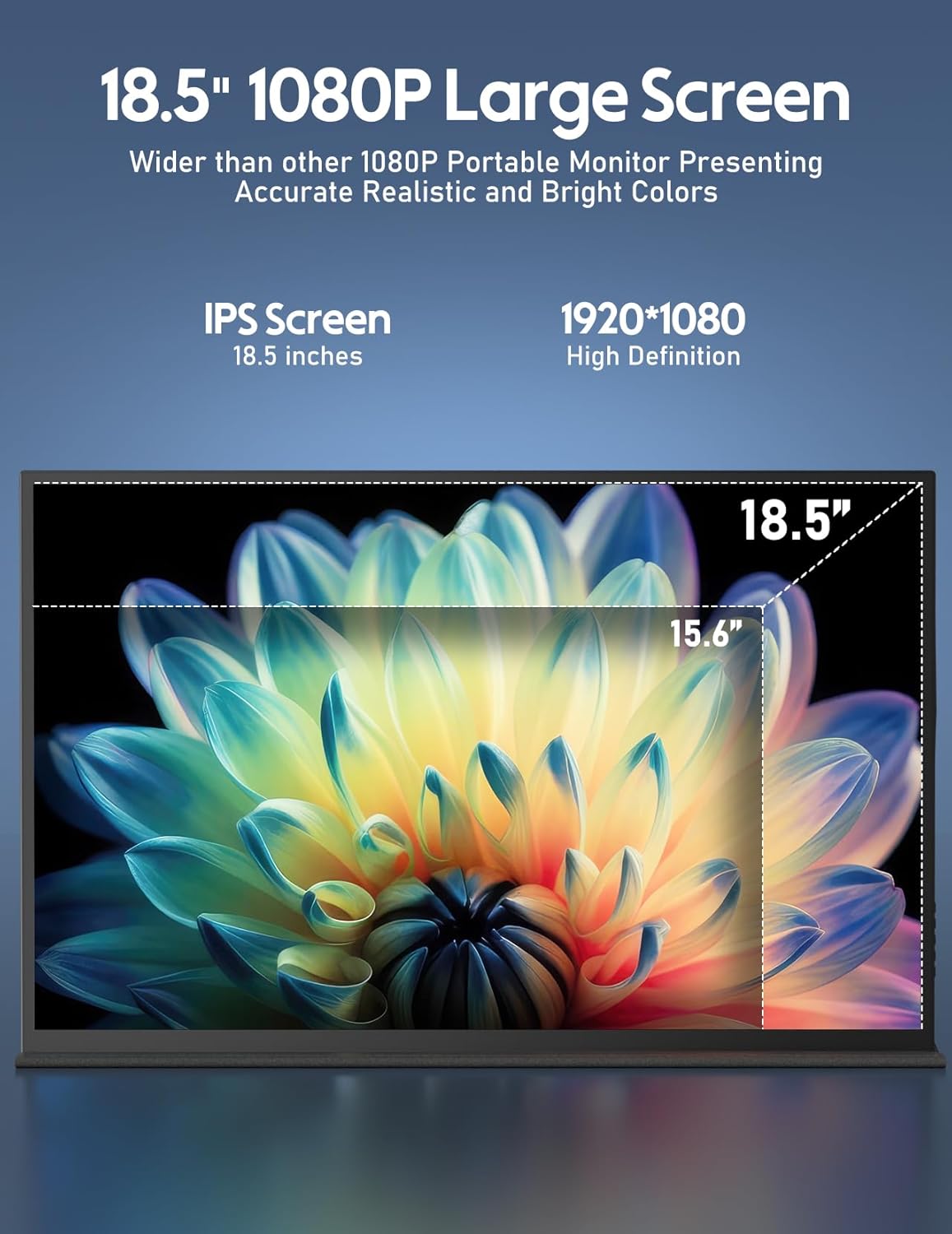 18.5 inch 100Hz Portable Monitor 1080P FHD IPS HDR Gaming Display T7226