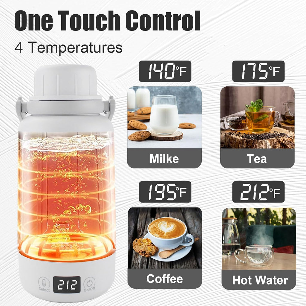 1L Electric Kettle with Temperature Control and LCD Display O9948