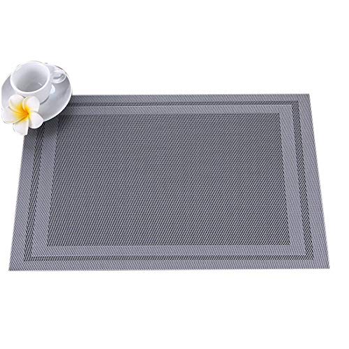Set of 4 Grey Woven Vinyl Placemats C251992