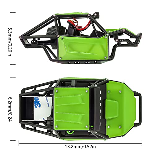 Green Nylon Rock Buggy Body Shell Chassis Kit for 1/24 RC Crawler Car C40447
