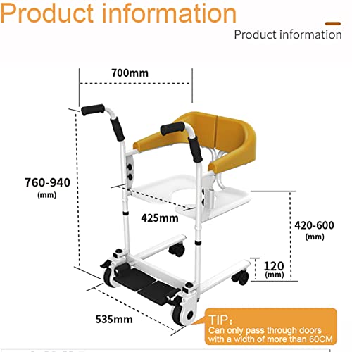 Basic Brown Patient Lift with 180° Split Seat and Commode Bucket E588999