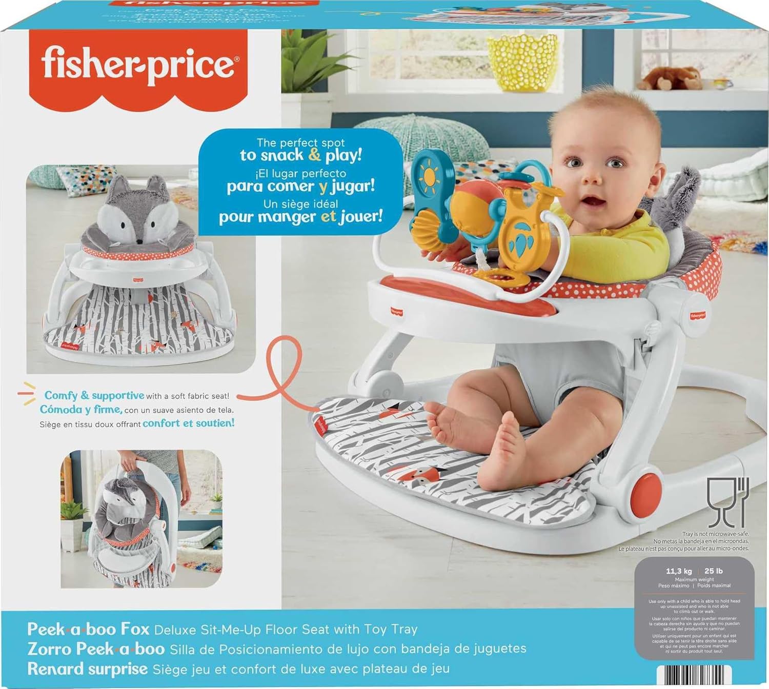 Portable Baby Floor Seat with Snack Tray and Toy Bar L152