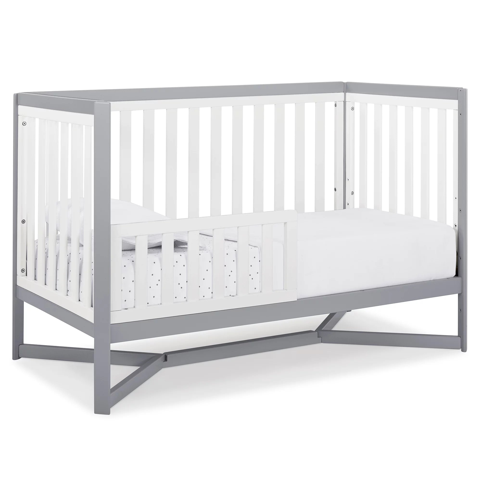 White/Gray 4-in-1 Convertible Crib G9851