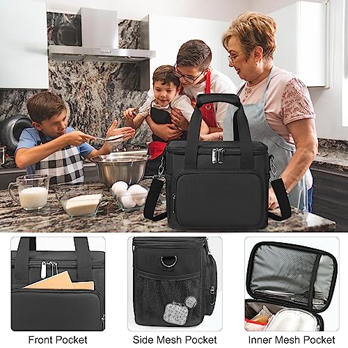 Insulated Leak-Proof Large Black Lunch Bag V3414