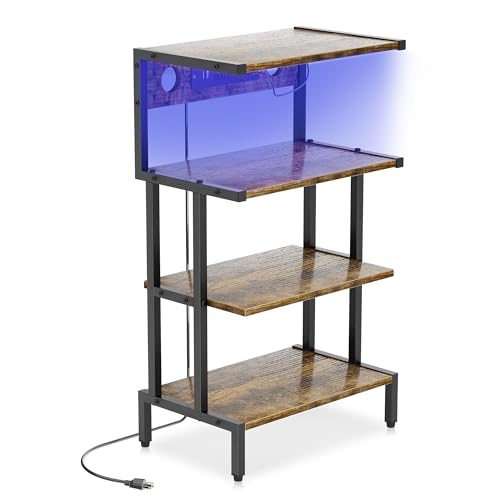 4-Tier Game Console Stand with Storage Shelves J8442