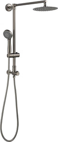 8" Low Profile Rain Shower System with Slide Bar Handheld Shower Combo (Brushed Nickel) Q70091