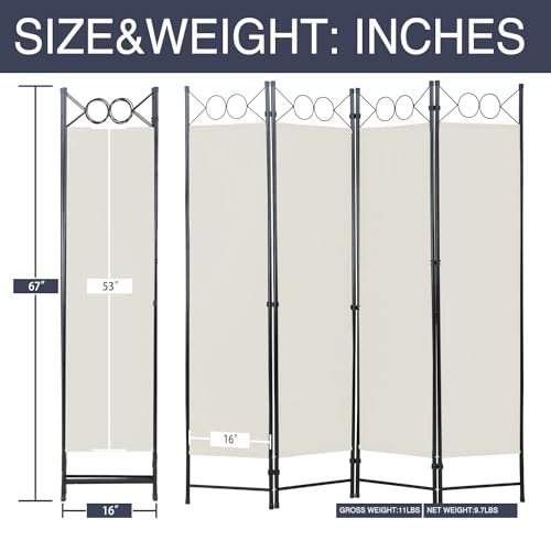 Blue 4 Panel 6FT Room Divider with Steel Frame L32420