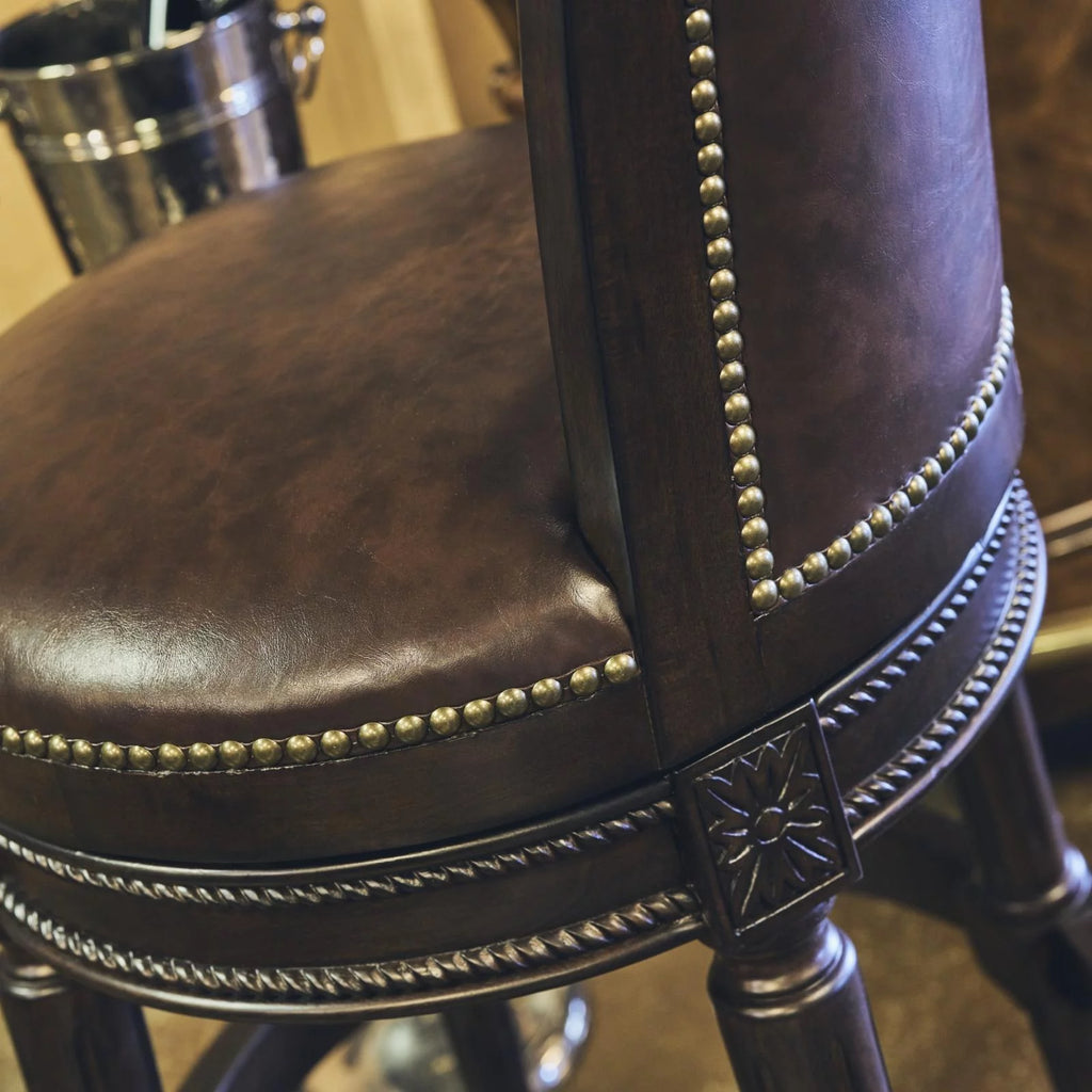 Walnut Wood Counter Height Swivel Barstool C2415