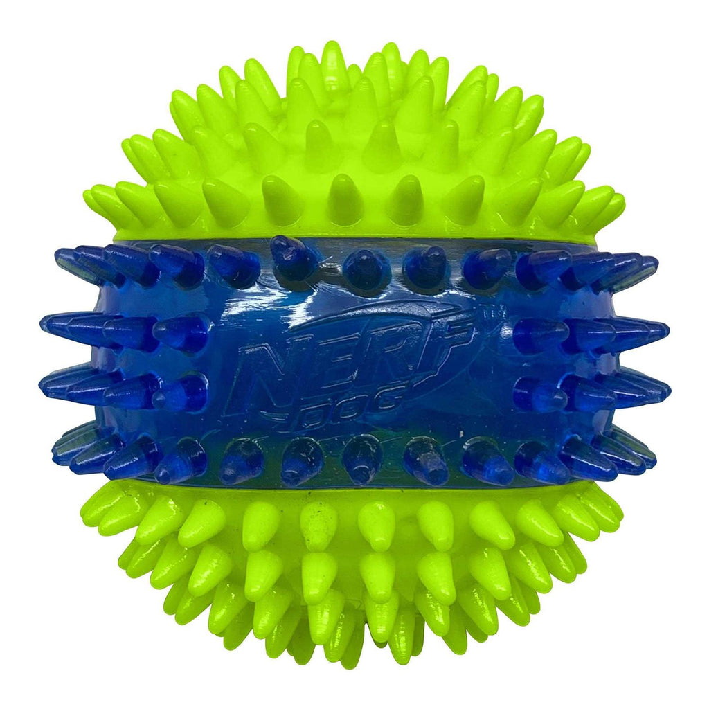Translucent TPR 3-Part Spike LED & Squeak Ball Dog Toy Q560
