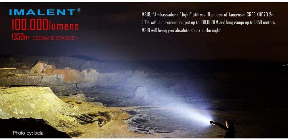100,000 Lumens Rechargeable LED Flashlight E773