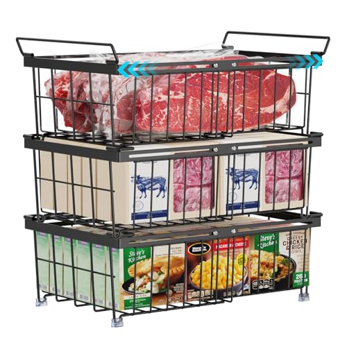 Black 2 Pack Expandable Freezer Organizer Bins T127082