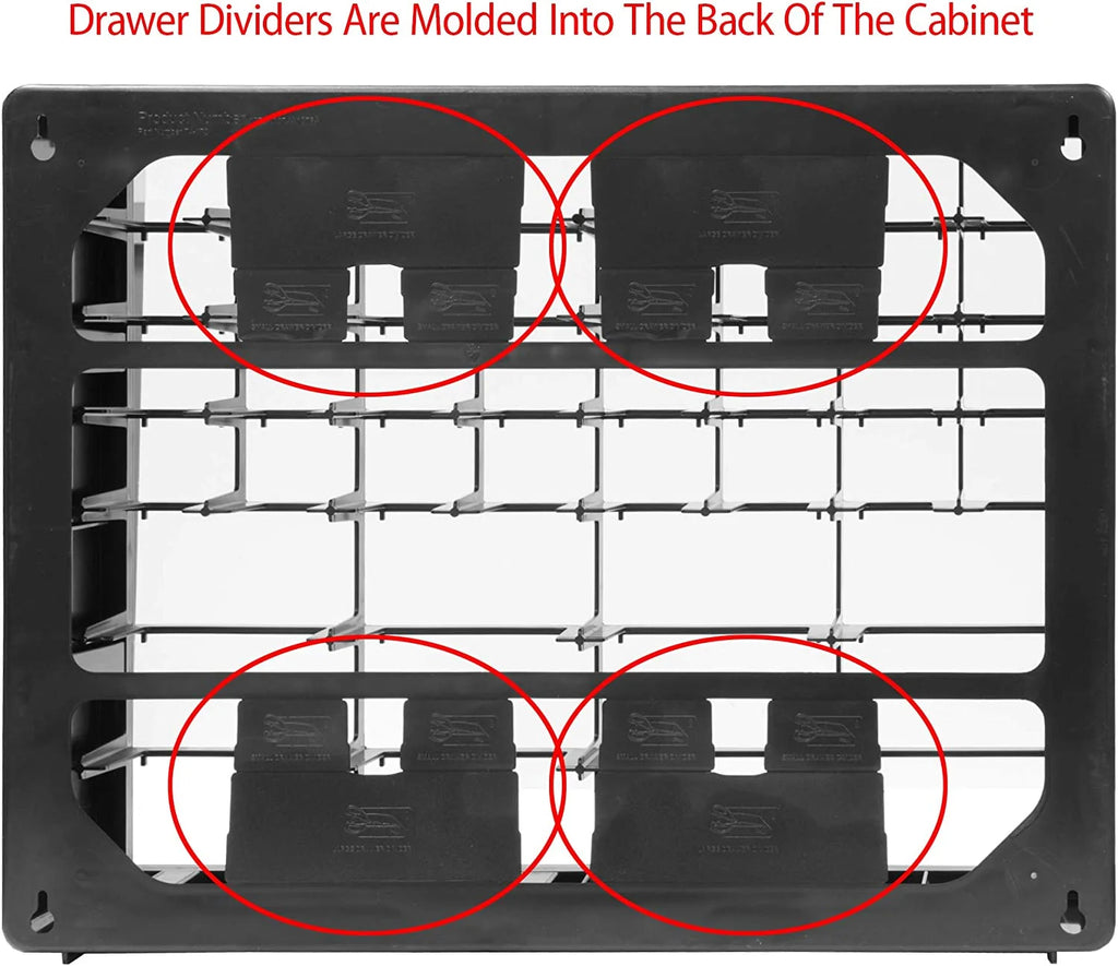 64 Drawer Black Plastic Cabinet Storage Organizer T8200