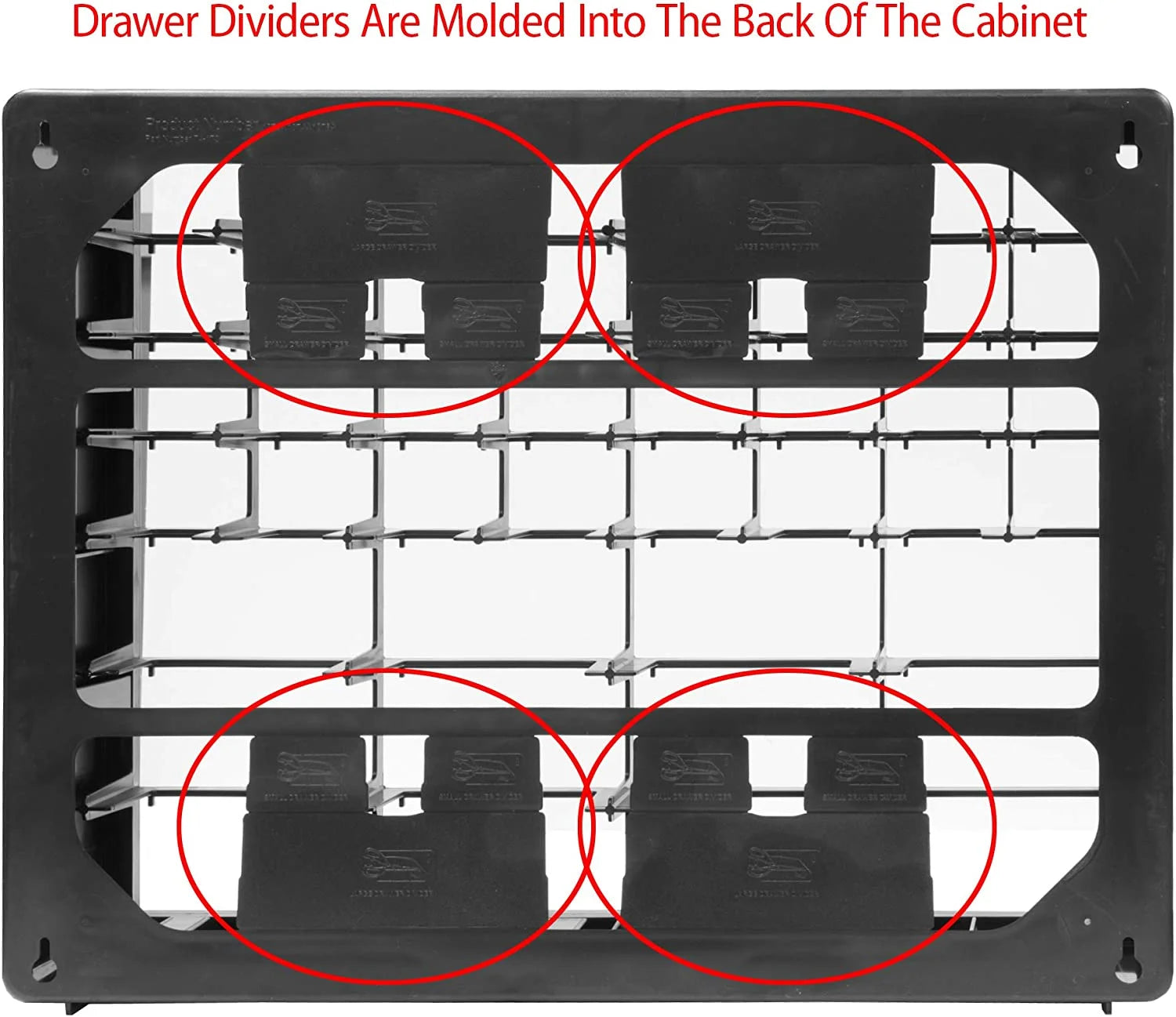 64 Drawer Black Plastic Cabinet Storage Organizer T8200