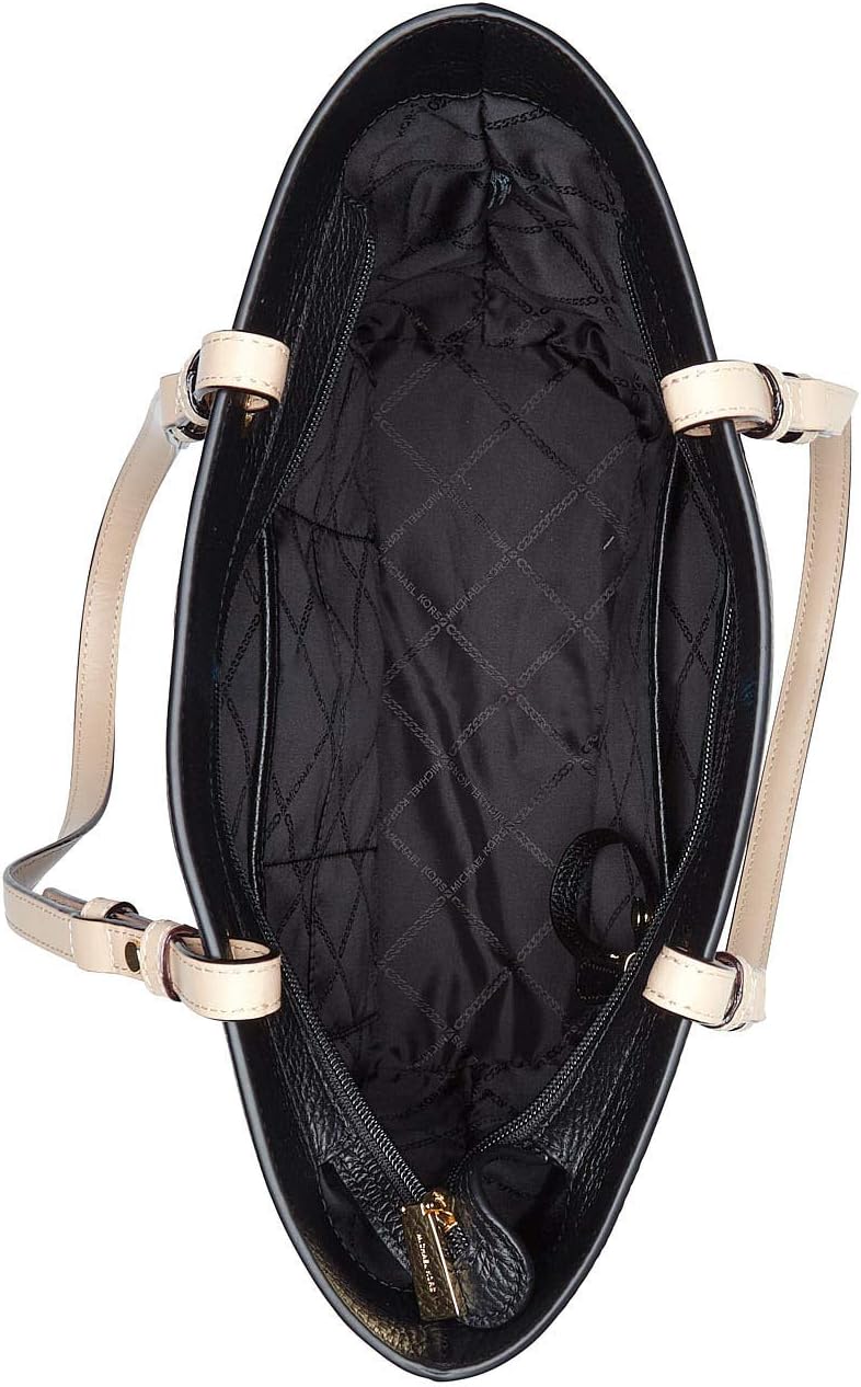 Black Top Zip Pocket Tote E2867