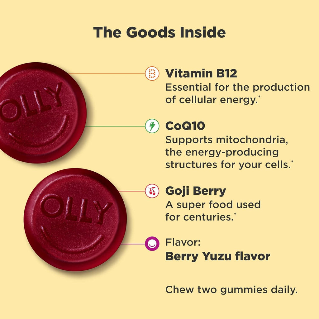 Caffeine Free Vitamin B12 CoQ10 Gummy Supplement, 60 Count E4245