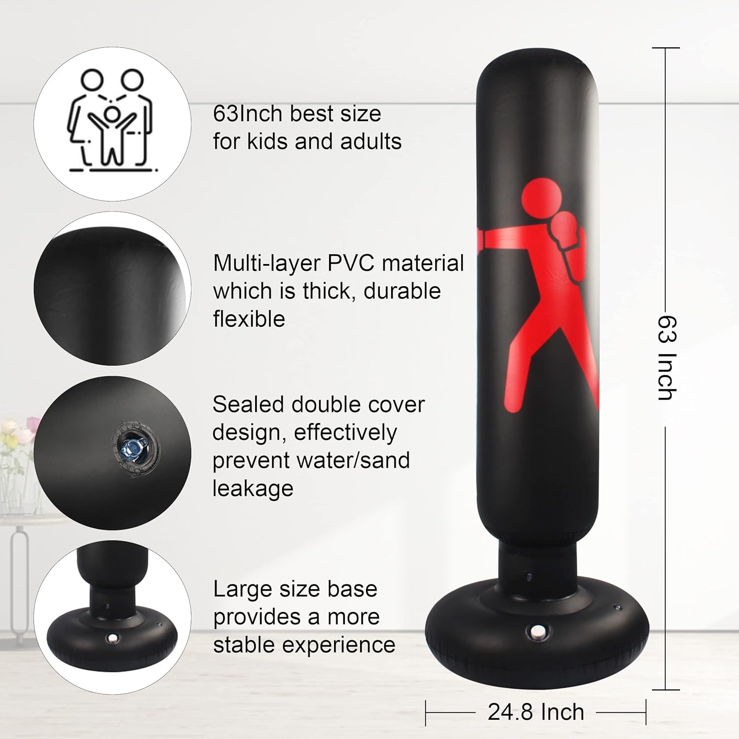 63" Freestanding Inflatable Punching Bag P544194