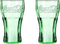Set Of 2 17 Ounces Green Glass Glasses K5987
