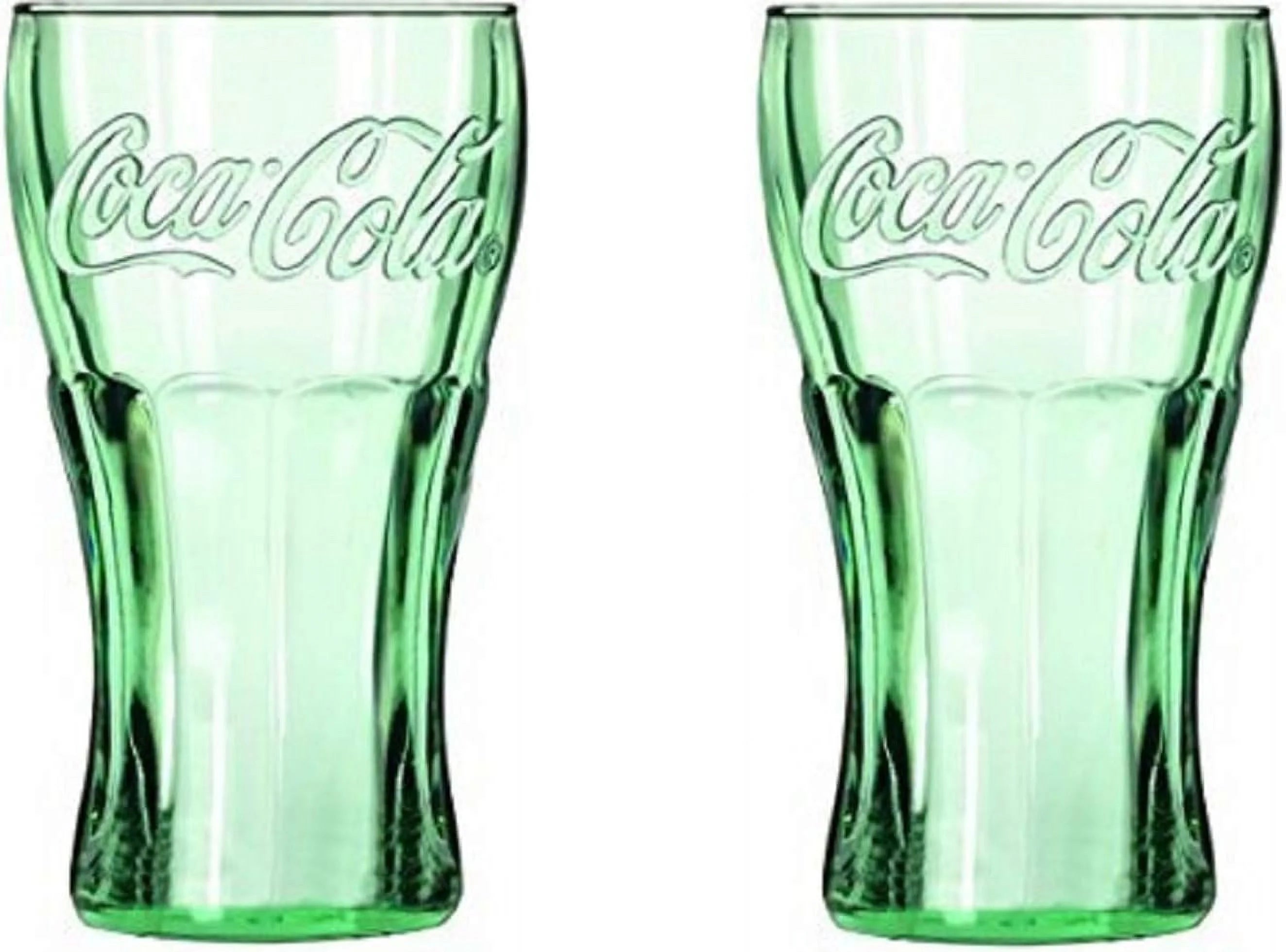 Set Of 2 17 Ounces Green Glass Glasses K5987