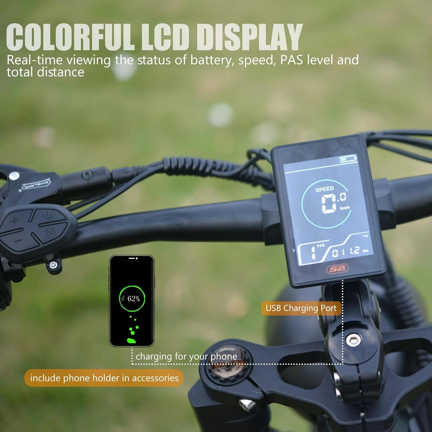 26" Fat Tire Full Suspension Electric Bike T23858