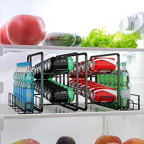 2 Pack Black Stackable Can Storage Dispenser A9274