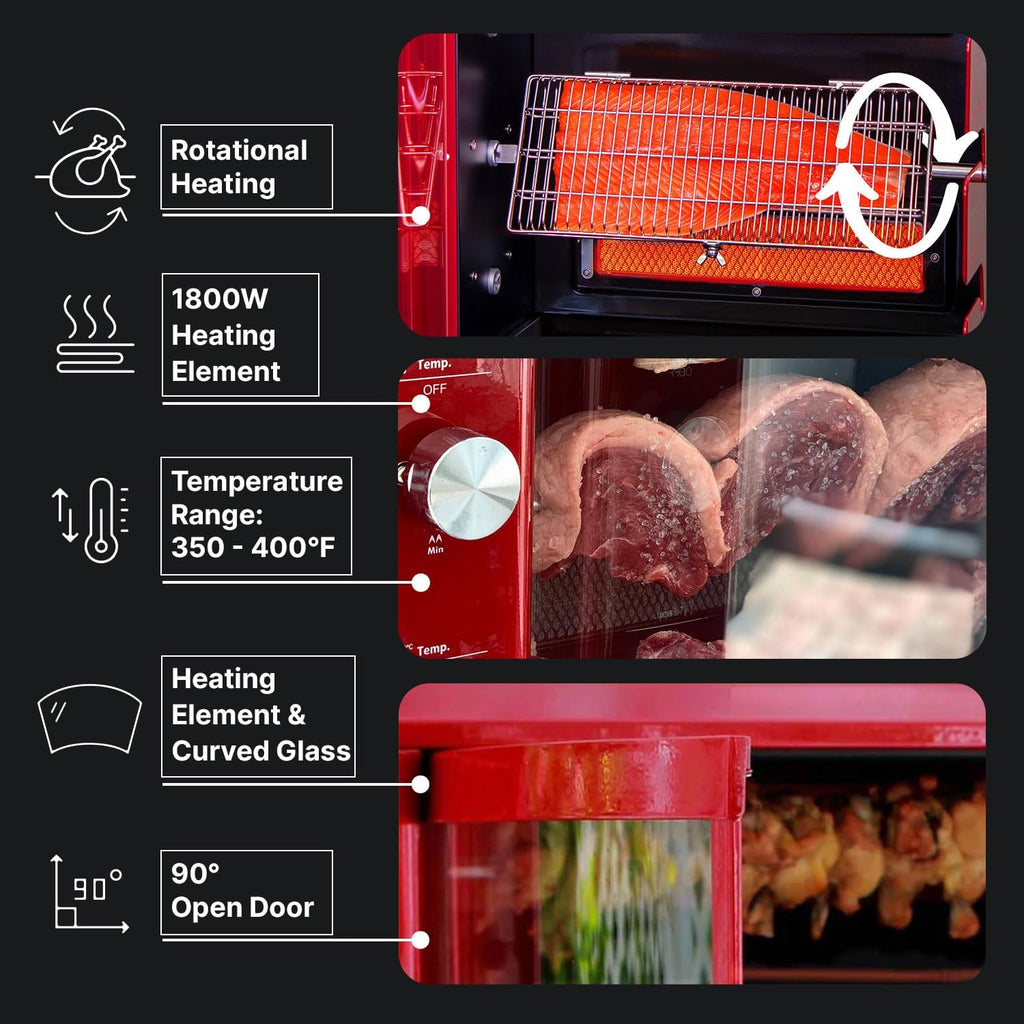 Gas Rotisserie Oven Grill Roaster with Auto Rotating Skewers W973