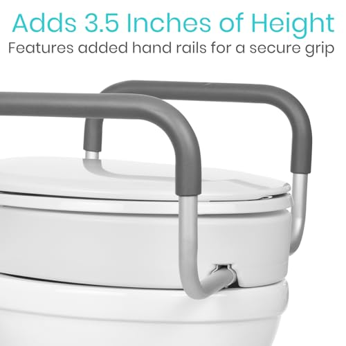 White Raised Toilet Seat with Handles P5727