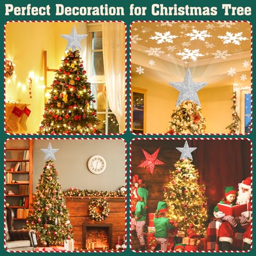 Gold Christmas Tree Topper with LED Projection I215