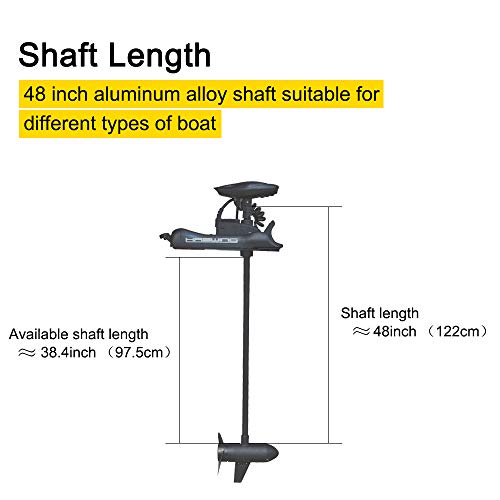 Black 12V 55lbs 48 inch Bow Mount Electric Trolling Motor with Foot Control I334