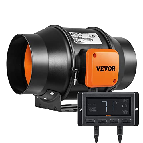 Inline Duct Fan with Temperature Humidity Controller, Quiet EC-Motor Ventilation Exhaust Fan F96333