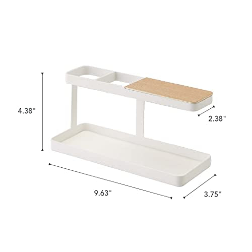 White Desk Bar-Wood & Steel Organizer Z781356