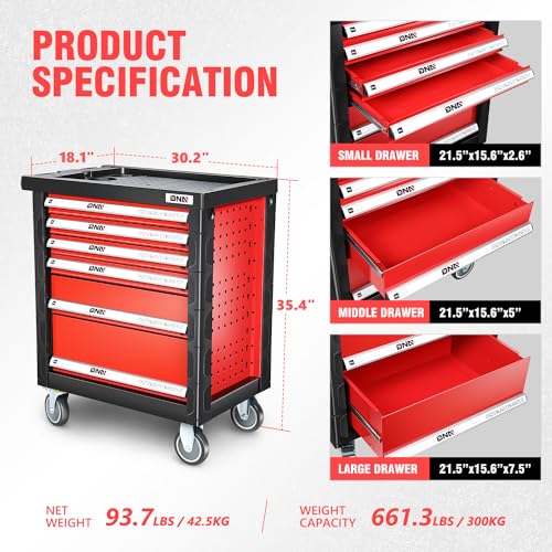 Green 7-Drawer Rolling Tool Cabinet Chest J38249
