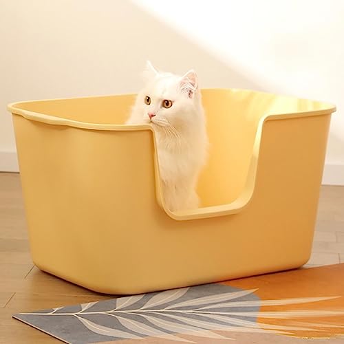 Extra Large Litter Box with High Sides 24.60" Lx16.92 Wx12.99 H, Yellow N427